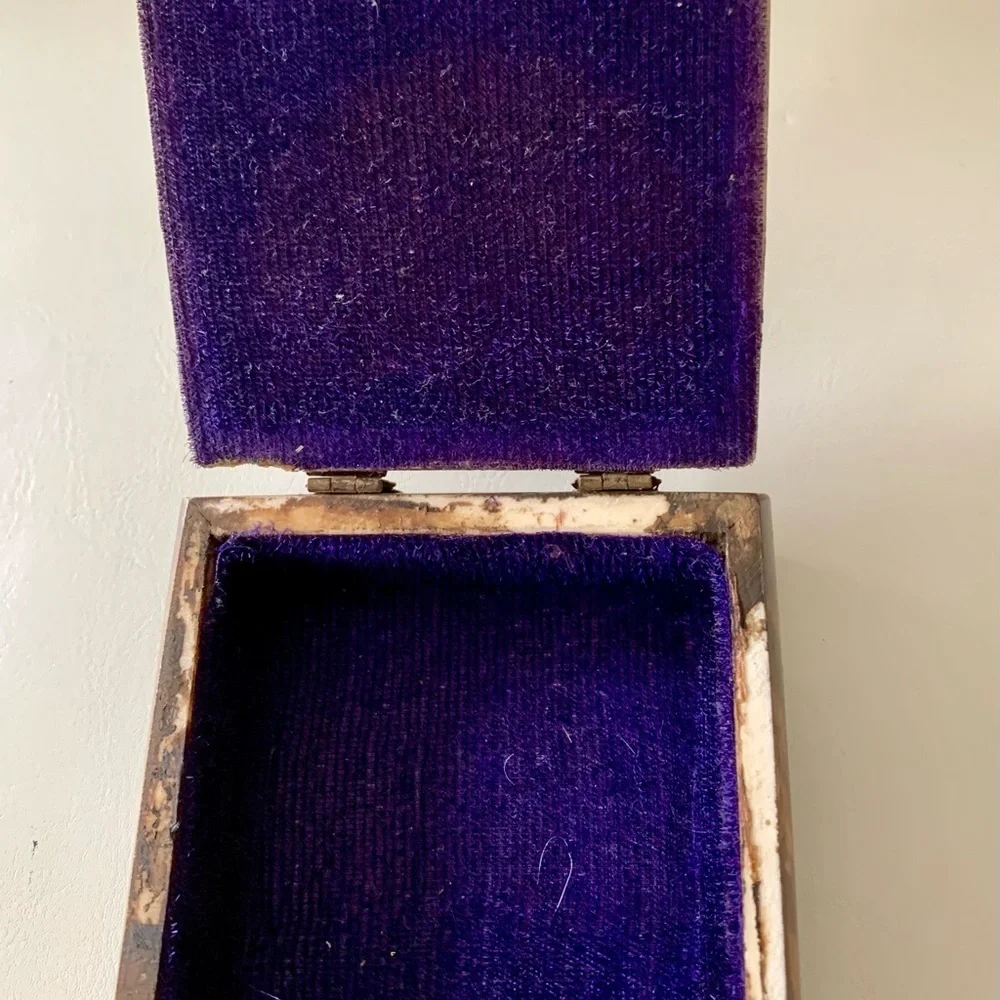 Vintage box made from bone and brass
